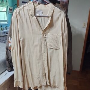 Tarun Tahiliani Tan Casual Button Down Shirt Relaxed Fit